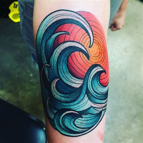 wave tattoo meanings|traditional tattoo waves.